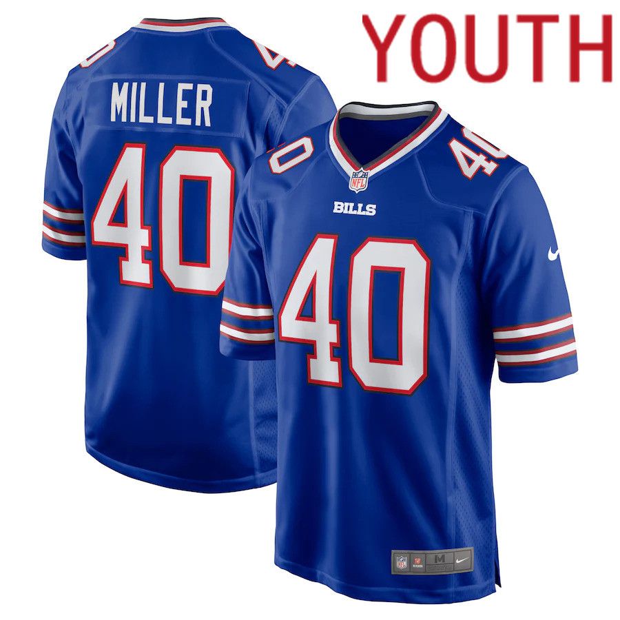 Youth Buffalo Bills #40 Von Miller Nike Royal Game NFL Jersey->youth nfl jersey->Youth Jersey